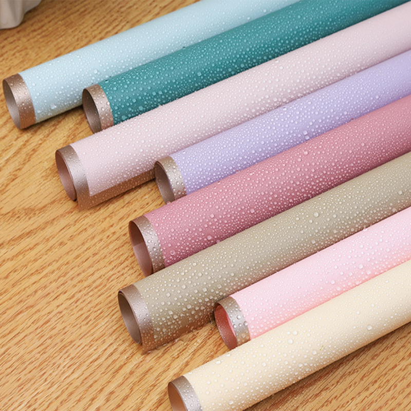 2024 Best Selling Design Golden Edge Wholesale Plastic Waterproof Frame Flower Wrapping Paper Packaging Paper For Fresh Roses