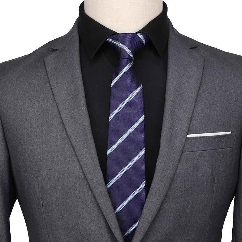 Customized Black Stripe Men Neck Ties High Quality Necktie for Men's Suit Accessories