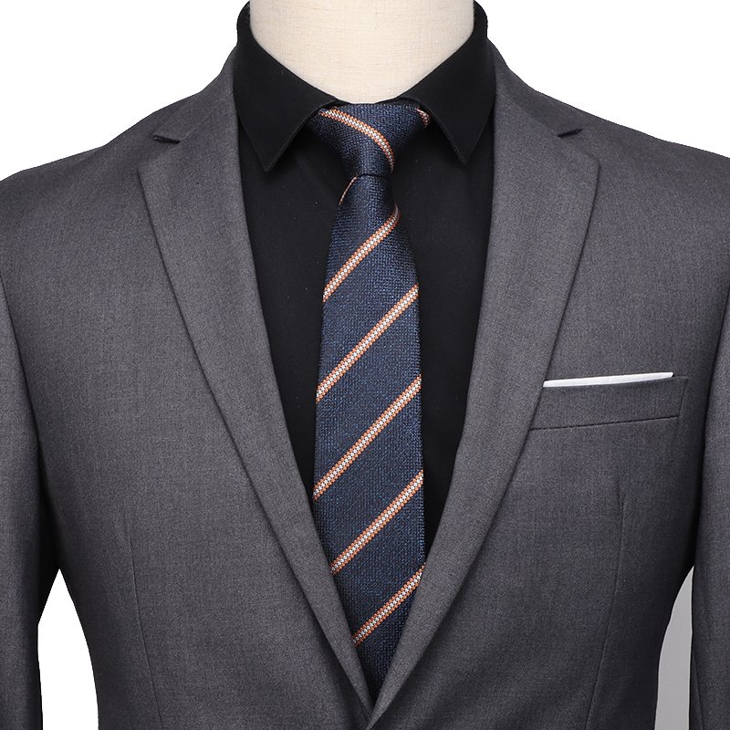 Customized Black Stripe Men Neck Ties High Quality Necktie for Men's Suit Accessories