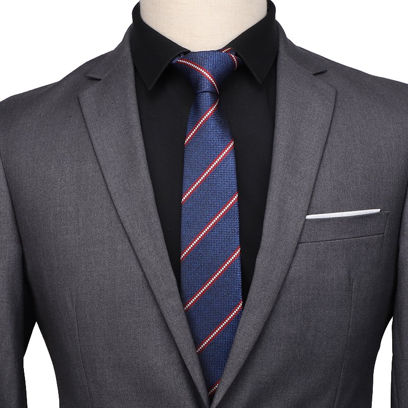 Customized Black Stripe Men Neck Ties High Quality Necktie for Men's Suit Accessories