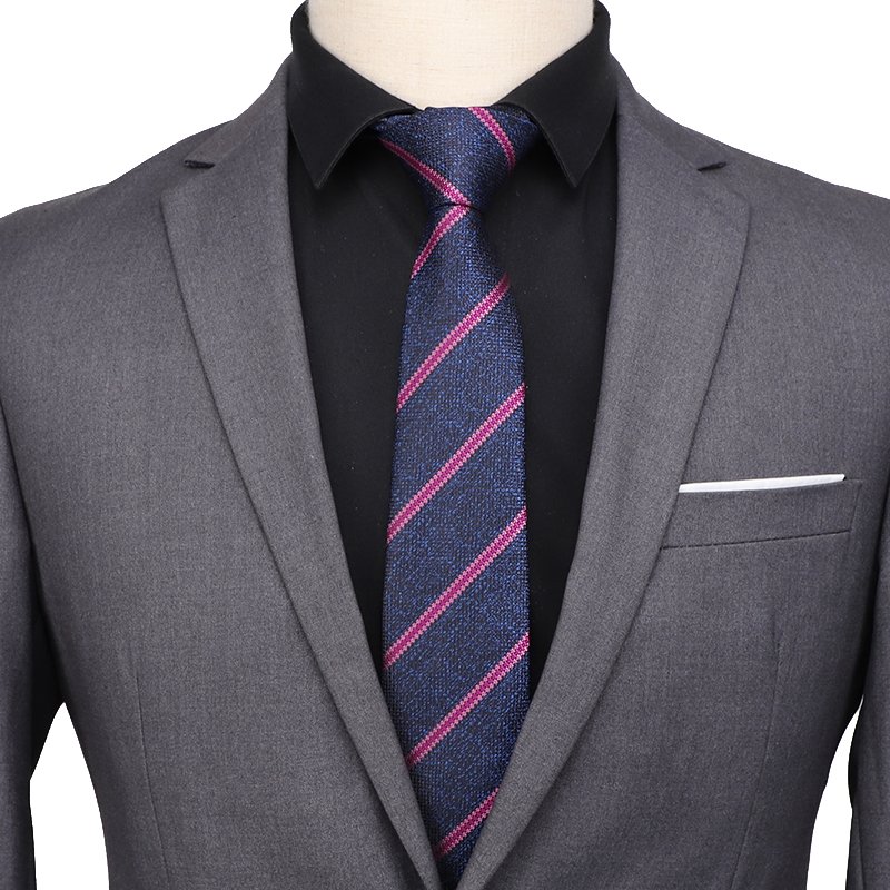 Customized Black Stripe Men Neck Ties High Quality Necktie for Men's Suit Accessories