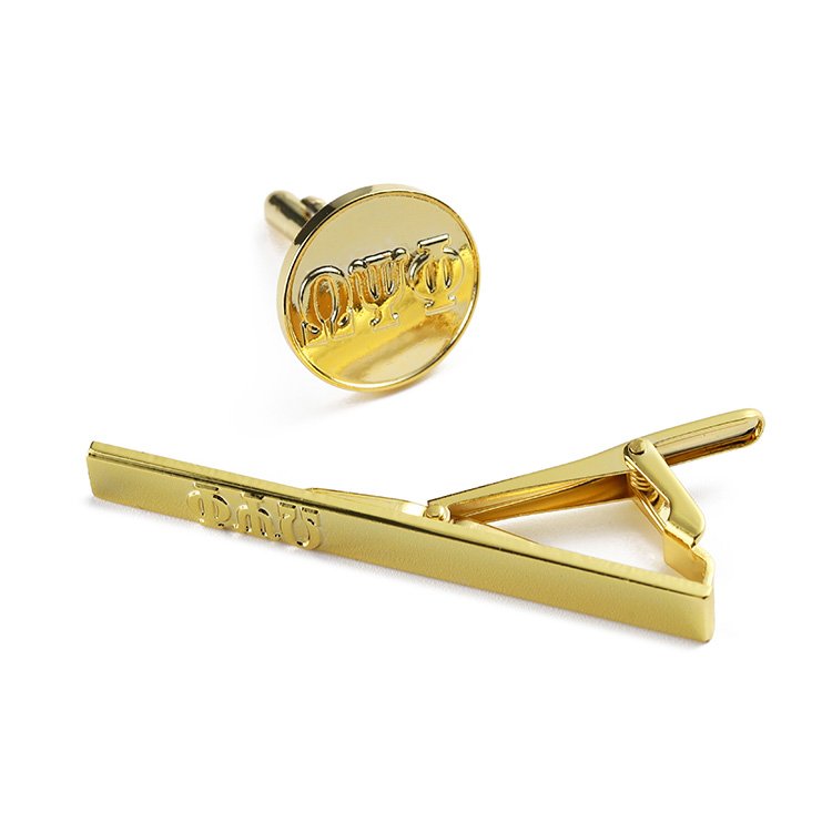 Your Own Design Personalized Cufflink Metal Zinc Alloy Embossed 2d 3D Logo Gold Tie Clip and Custom Cufflinks for Suit Men