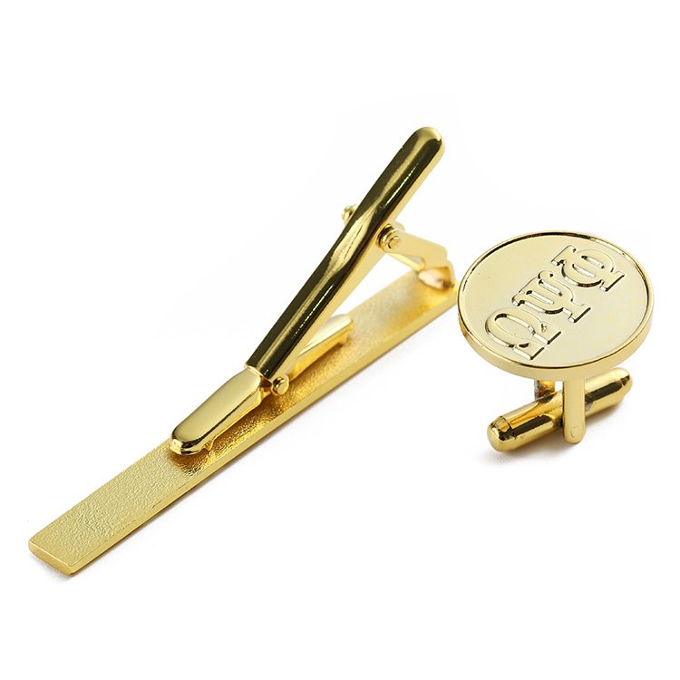 Your Own Design Personalized Cufflink Metal Zinc Alloy Embossed 2d 3D Logo Gold Tie Clip and Custom Cufflinks for Suit Men
