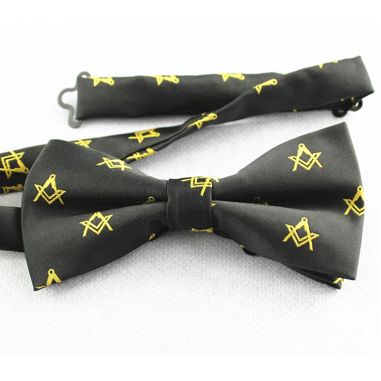 RunLin Factory Customized Wholesale High Quality Woven Jacquard Fabric Polyester Masonic Bow Ties for Men