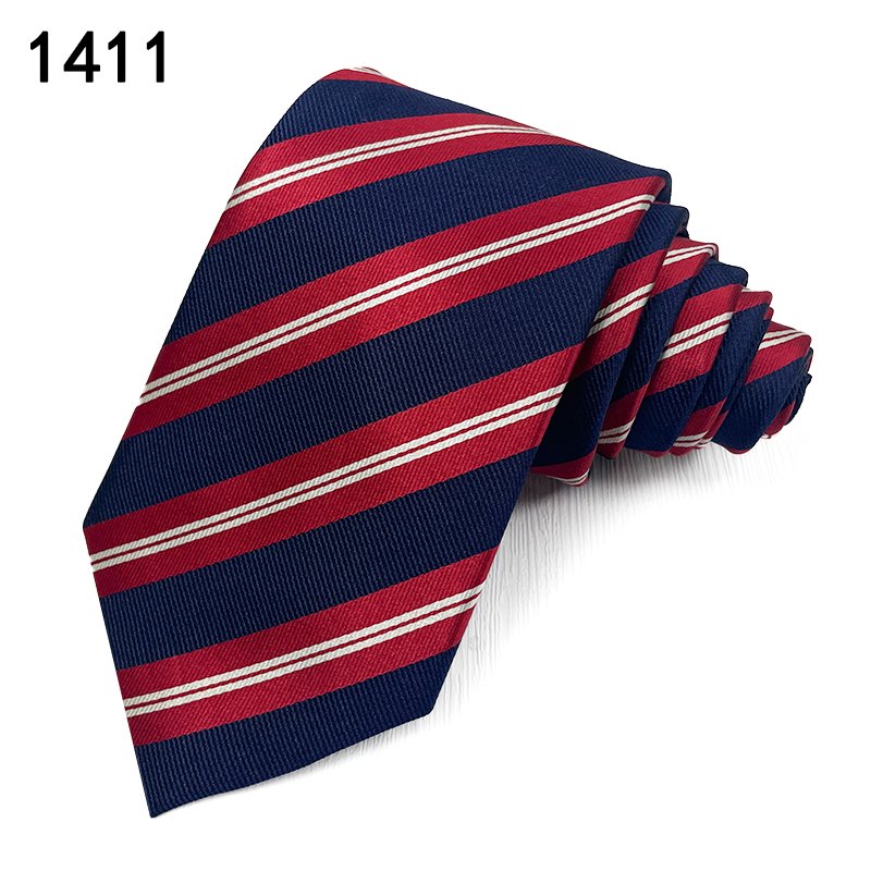 T-70- Silk Red Stripe 100% Silk Mens Fashion Woven Neckties Cheap Business Style Woven Tie