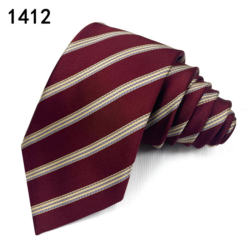 T-70- Silk Red Stripe 100% Silk Mens Fashion Woven Neckties Cheap Business Style Woven Tie