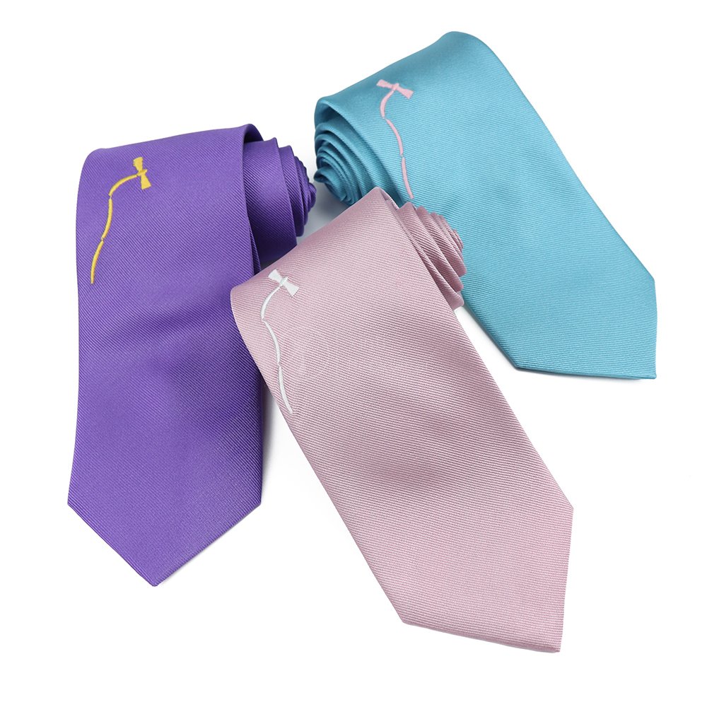 Dragonfly Pastel Pink Blue Purple Men'S Fat Tie Custom Embroidered Necktie Silk Men Ties With Embroidery Logo