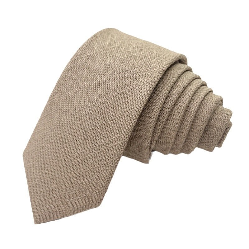 High Quality Men's Plain Cotton Jacquard tie_Simple Temperament Business Formal Hand-typed British Tie Tie For Men Sehe Fashion