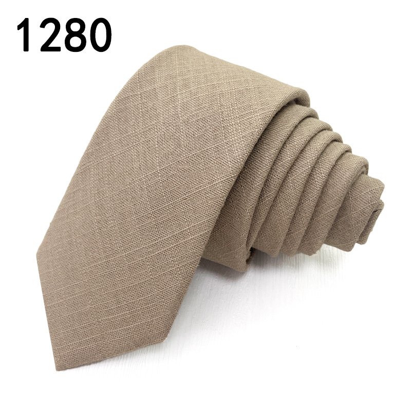 High Quality Men's Plain Cotton Jacquard tie_Simple Temperament Business Formal Hand-typed British Tie Tie For Men Sehe Fashion