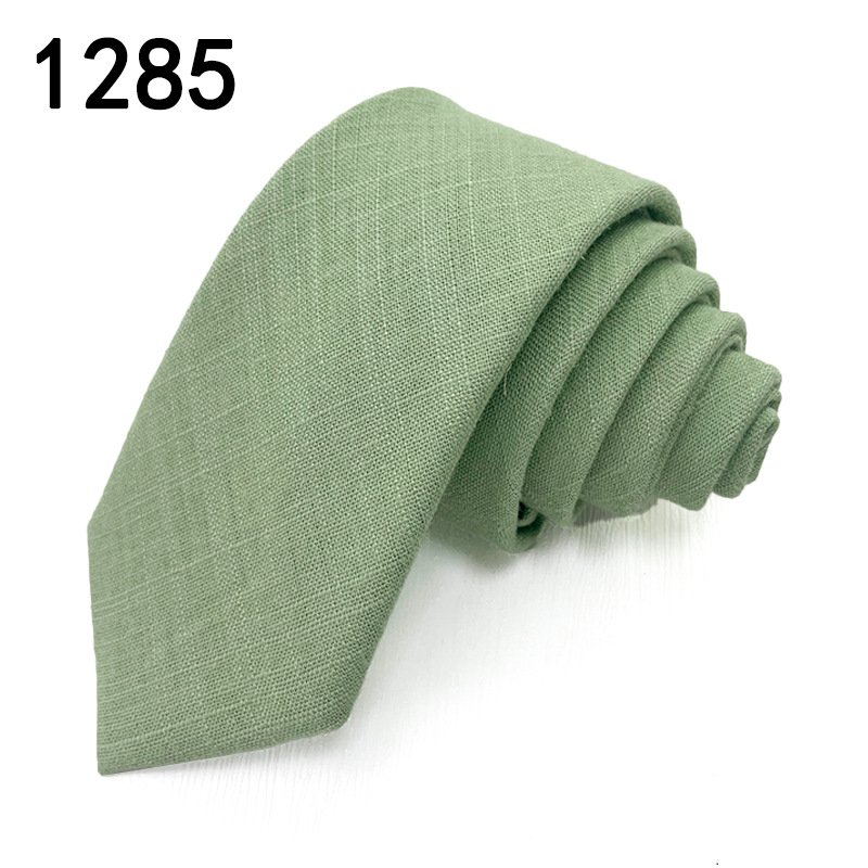High Quality Men's Plain Cotton Jacquard tie_Simple Temperament Business Formal Hand-typed British Tie Tie For Men Sehe Fashion