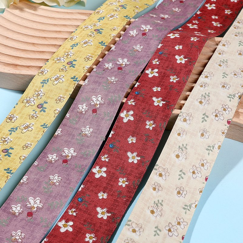 22 Yards Retro Embroidery Small Flower Silk Ties 2.5cm Polyester Ancient Chinese Clothing Accessories for Hair National Attire