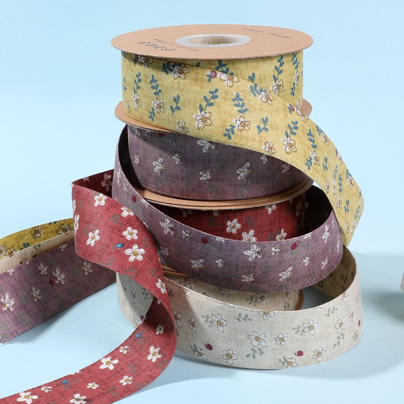 22 Yards Retro Embroidery Small Flower Silk Ties 2.5cm Polyester Ancient Chinese Clothing Accessories for Hair National Attire
