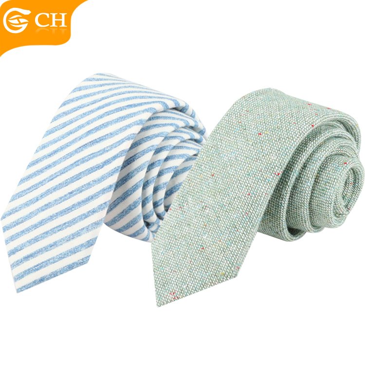 Hot Sale High Quality Designer Necktie Winter Vintage Multi-pattern Cotton Linen Ties Men's Plain Wool Polyester Tie