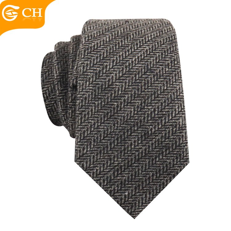 Hot Sale High Quality Designer Necktie Winter Vintage Multi-pattern Cotton Linen Ties Men's Plain Wool Polyester Tie