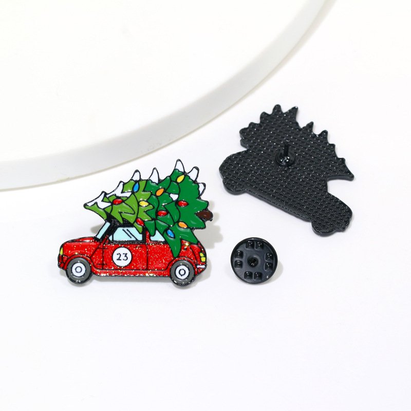 Manufacturer Cartoon Merry Christmas Tree Reindeer Enamel Brooch Hat Clothes Tie Scarf Button Pin Badge Custom Lapel Pins