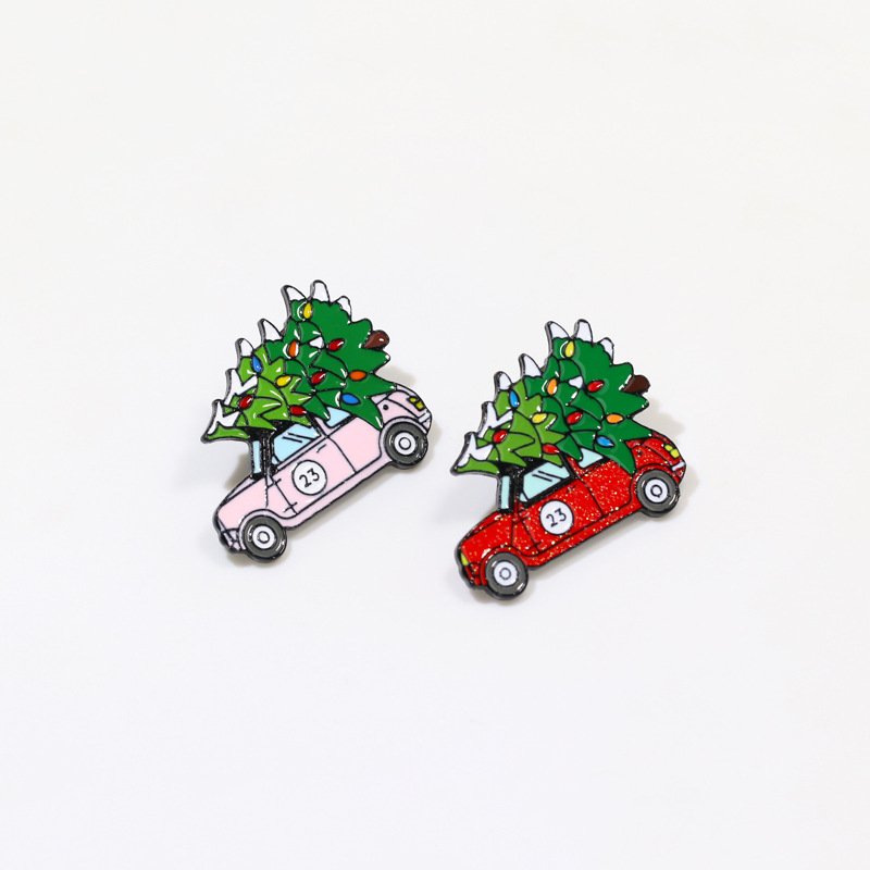 Manufacturer Cartoon Merry Christmas Tree Reindeer Enamel Brooch Hat Clothes Tie Scarf Button Pin Badge Custom Lapel Pins