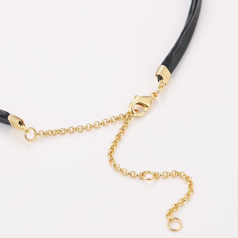 High Quality Women Punk Jewelry zircon Beaded Halloween Skull Bracelet Leather Chocker Pu Leather Necklace