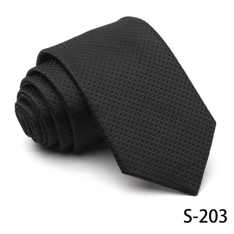 2024 Man fashion jacquard polyester woven tie hand-made black tie high quality hot sale gentlemen dot tie