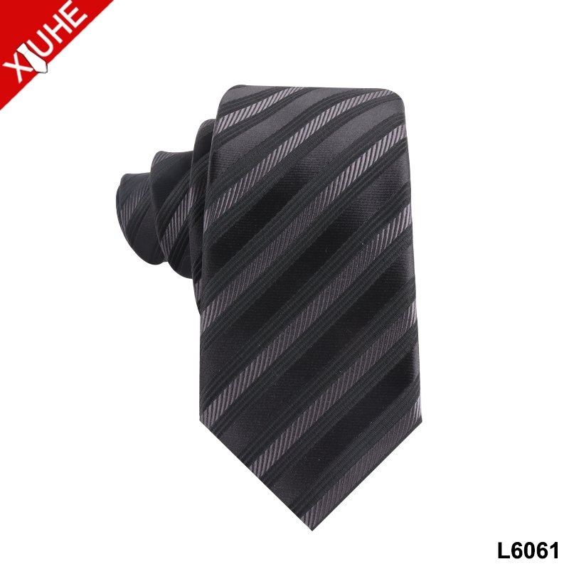 Wholesale Striped Tie Black Business Woven Necktie Wholesale Slim Mens Polyester Ties