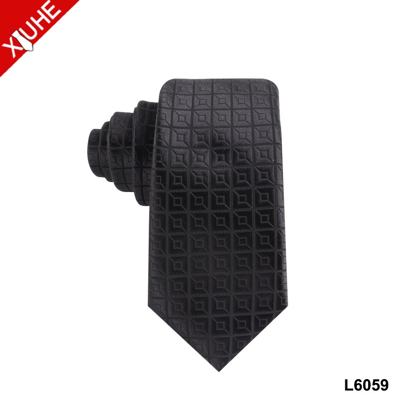Wholesale Striped Tie Black Business Woven Necktie Wholesale Slim Mens Polyester Ties