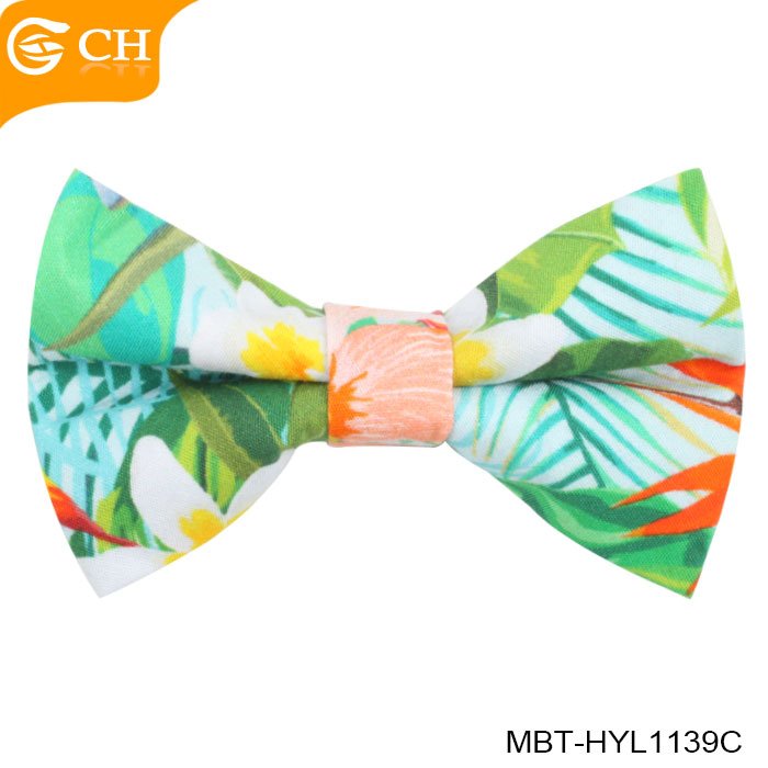 Custom Made Newest Fresh Style 100% Cotton Printed Bowtie Kids Bow Ties For Men