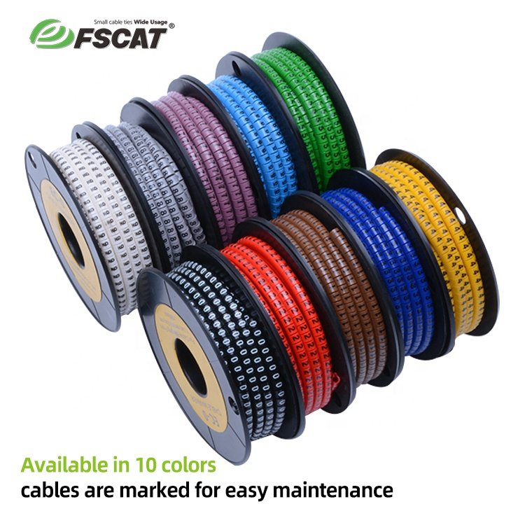 FSCAT Wiring Accessories Cable Tie Marker Tag Plastic Clip Cable Markers for UTP Cables