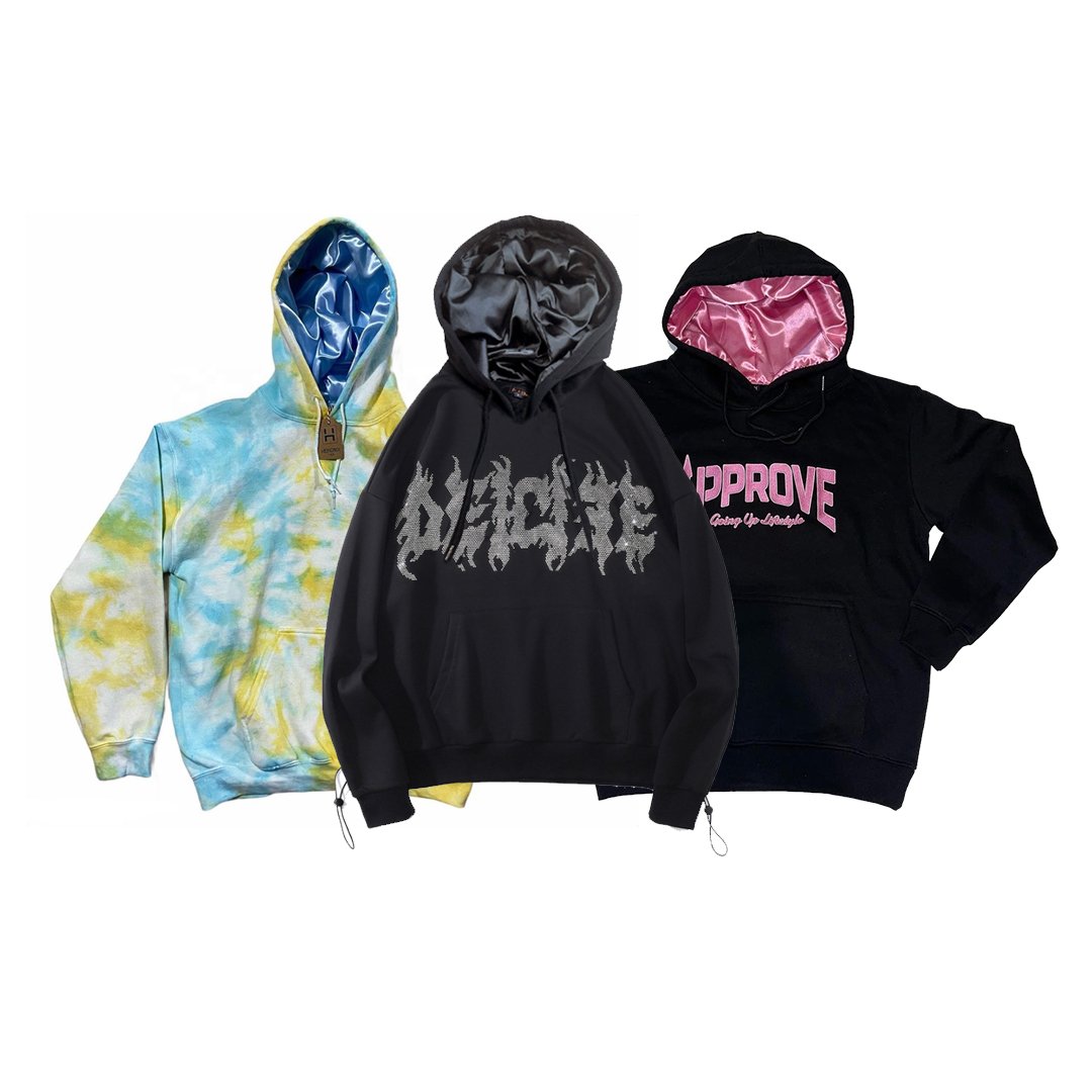 hoodie manufacturers Custom unisex full zip up satin lined hoodies french terry full plus size zip up hoodies