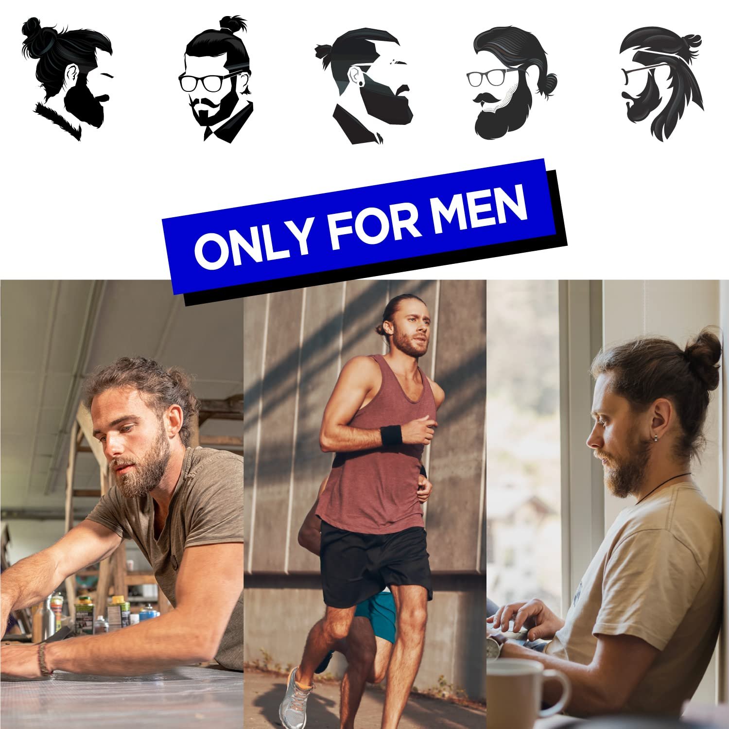CHENGHE wholesale black color 4mm high elastic rubber band soft hair ties for men cheap seamless raw accessories