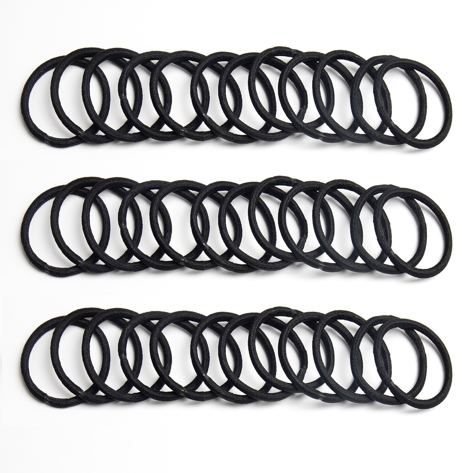 CHENGHE wholesale black color 4mm high elastic rubber band soft hair ties for men cheap seamless raw accessories