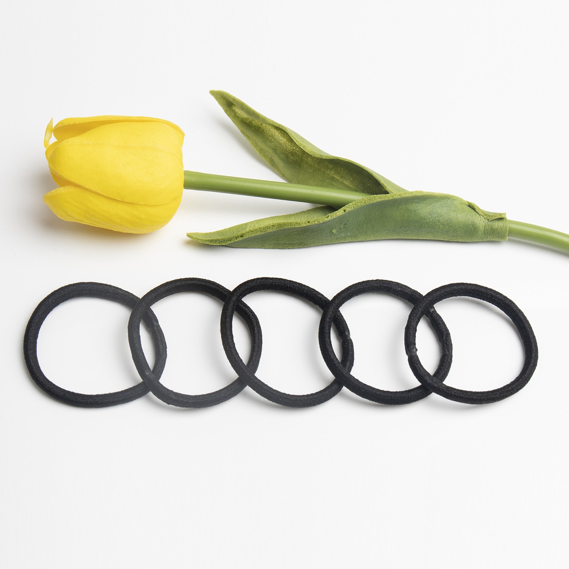 CHENGHE wholesale black color 4mm high elastic rubber band soft hair ties for men cheap seamless raw accessories