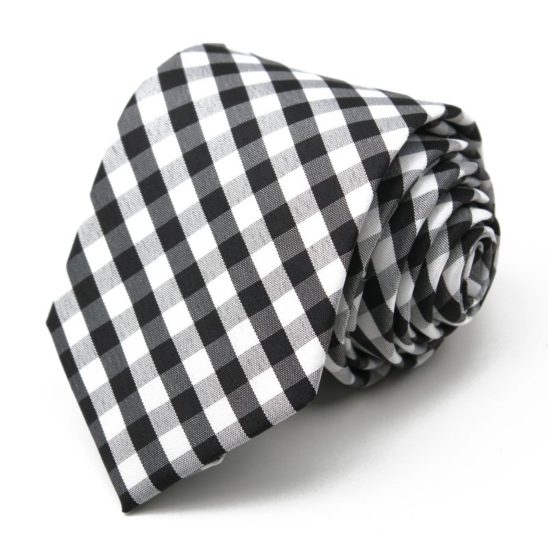 Custom Men business Skinny Ties Woven Checked Necktie Corbatas Neck Tie for Man
