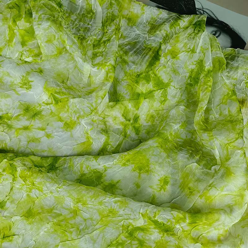 Competitive Price Low MOQ 100% Polyester Super Soft Crushed Tie Dye Chiffon for Scarfs