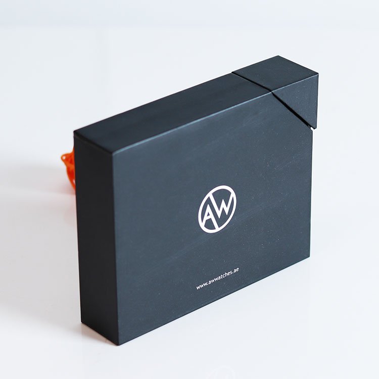 Custom logo handmade matte black paper small purse wallet packaging drawer boxes