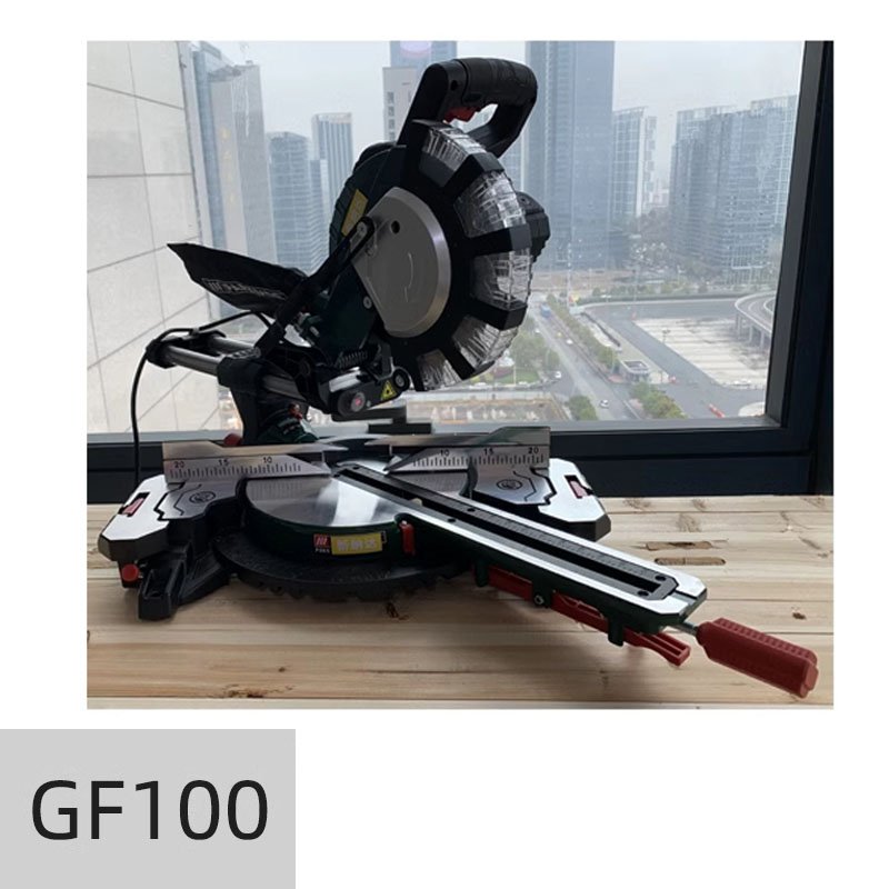 Aluminum Alloy Tie Rod Miter Saw, Multifunctional Household Woodworking Saw, Woodworking Household Miter Sliding Saw 220V 2300W