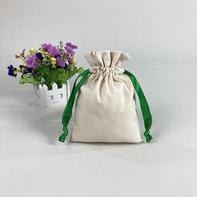 Small Cotton Bag With Ties Log Print Cute Strong Cotton Gift Bag Drawstring Prints Recycle Cotton Canvas Duffle Bag For Win