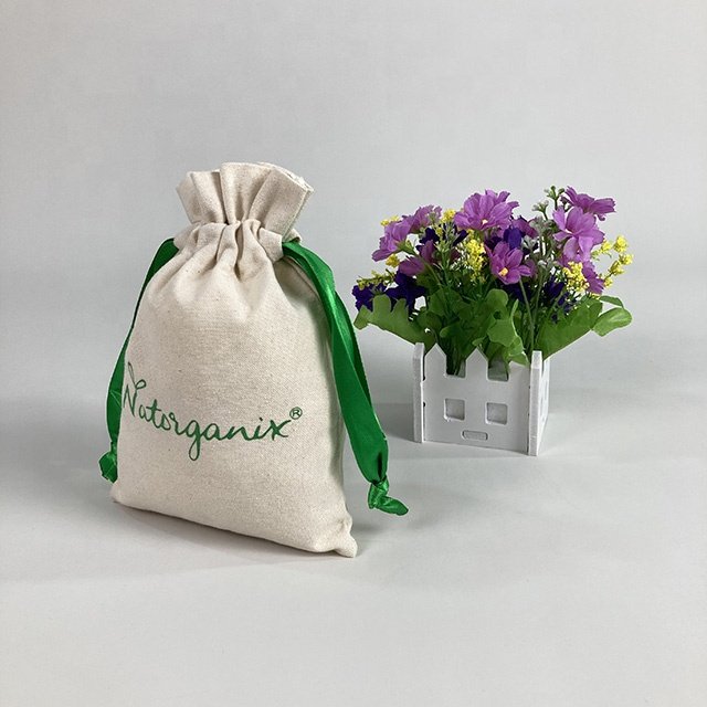Small Cotton Bag With Ties Log Print Cute Strong Cotton Gift Bag Drawstring Prints Recycle Cotton Canvas Duffle Bag For Win