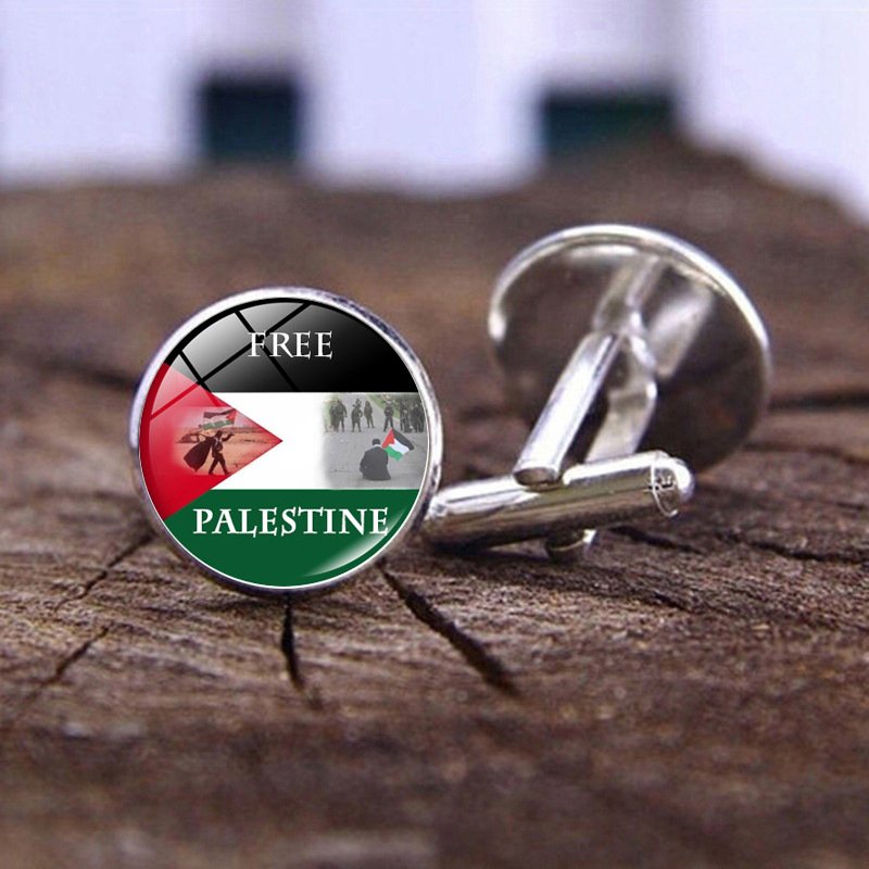 Wholesale palestine time gemstone cufflinks French shirt cuffs buttons Free Palestine jewelry For Men's Accessories
