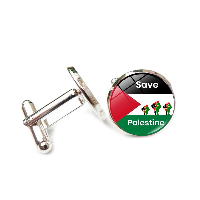 Wholesale palestine time gemstone cufflinks French shirt cuffs buttons Free Palestine jewelry For Men's Accessories