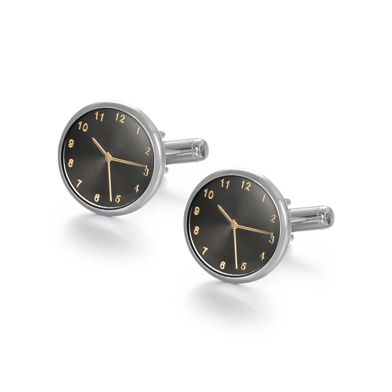 Daili Hot Sale Watch-Themed Cufflinks Time Display Cufflinks Creative Design Cufflinks Fashionable Accessory Cuff Links