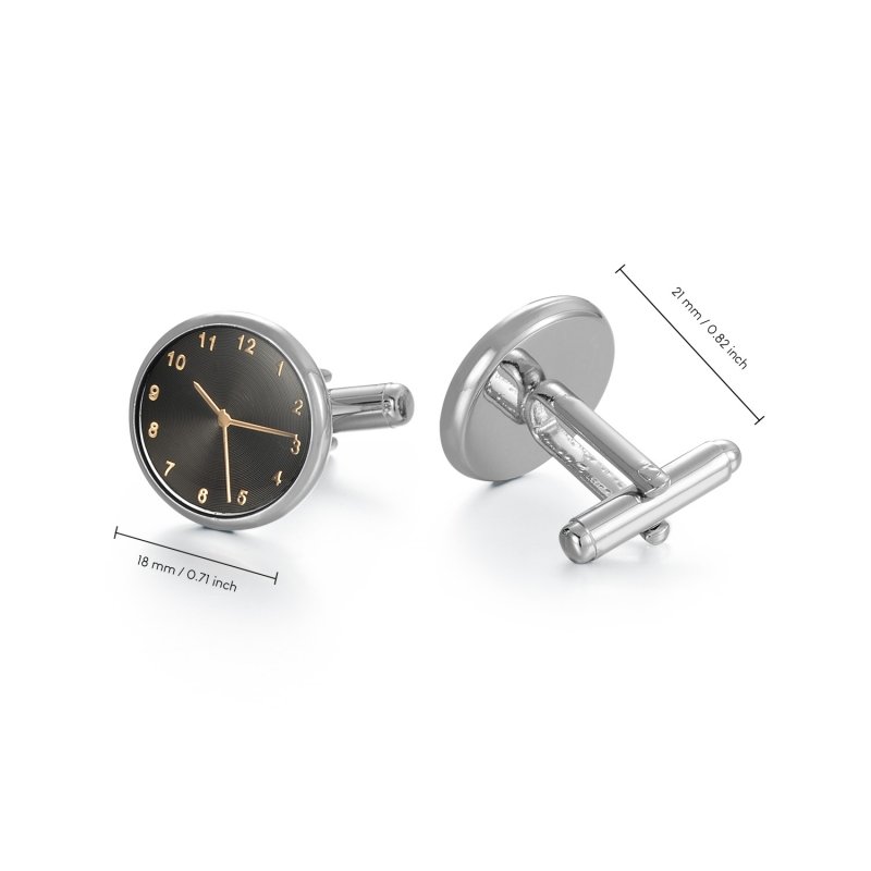 Daili Hot Sale Watch-Themed Cufflinks Time Display Cufflinks Creative Design Cufflinks Fashionable Accessory Cuff Links