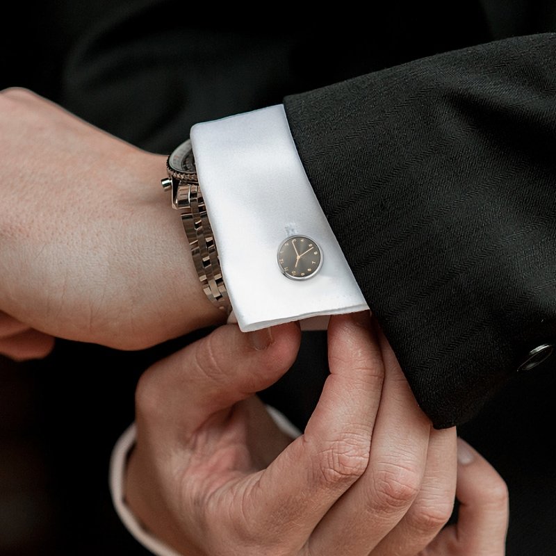 Daili Hot Sale Watch-Themed Cufflinks Time Display Cufflinks Creative Design Cufflinks Fashionable Accessory Cuff Links