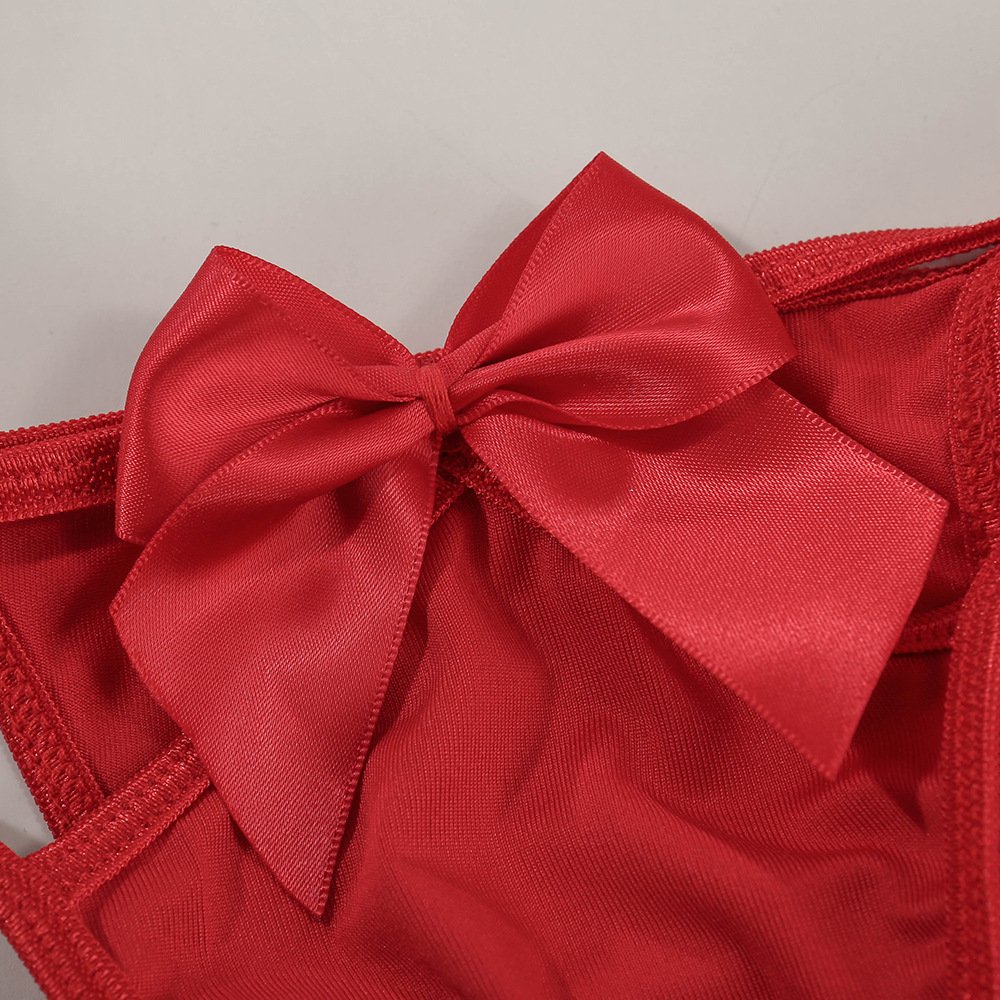 Women Exotic Dancewear Pole Stripper Outfits Stripper Clothes Sexy Bow Tie Cut-out Lingerie