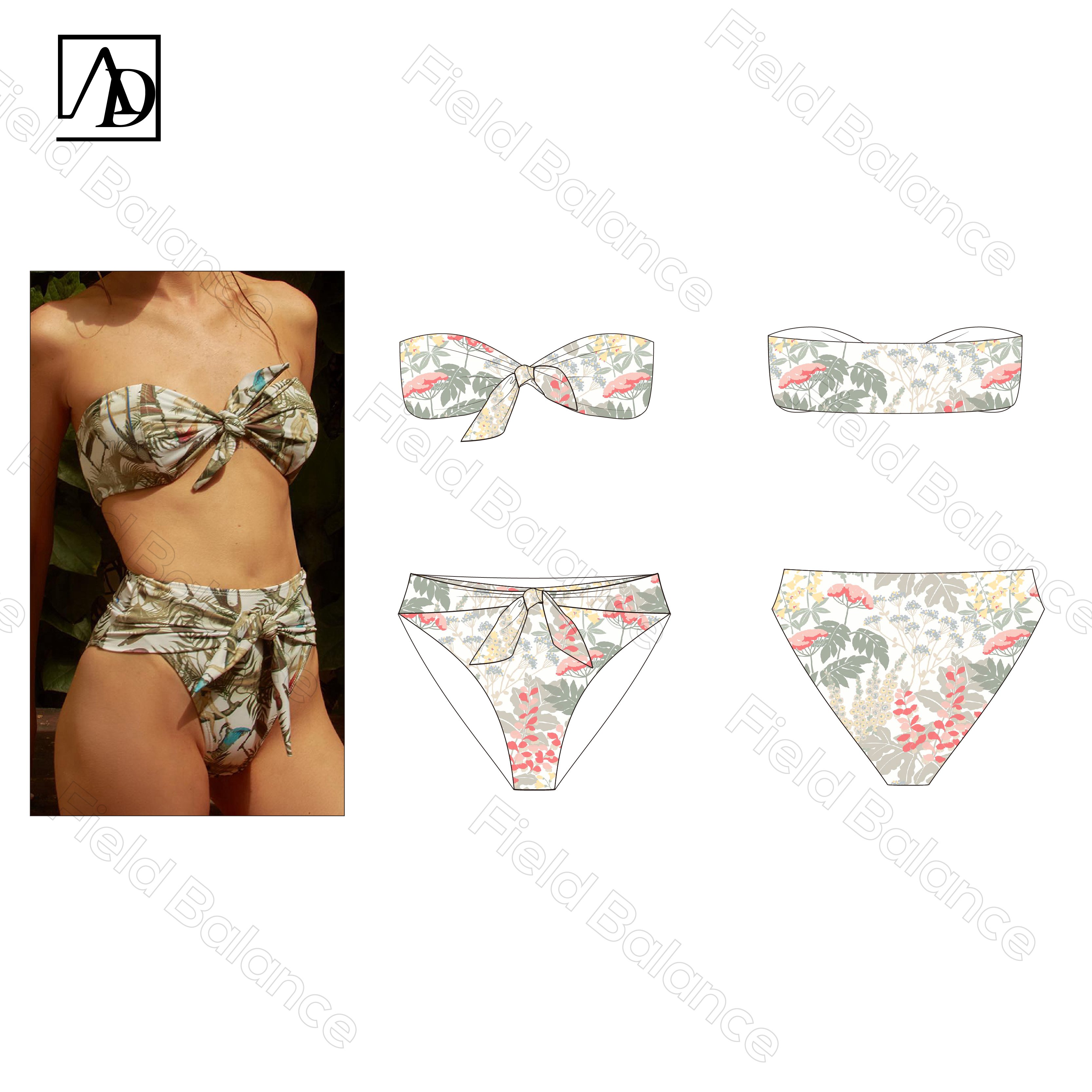 2024 fashion factory new custom printing one piece recycled swimwear split sexy bikini top high waist swimsuit bathing suits