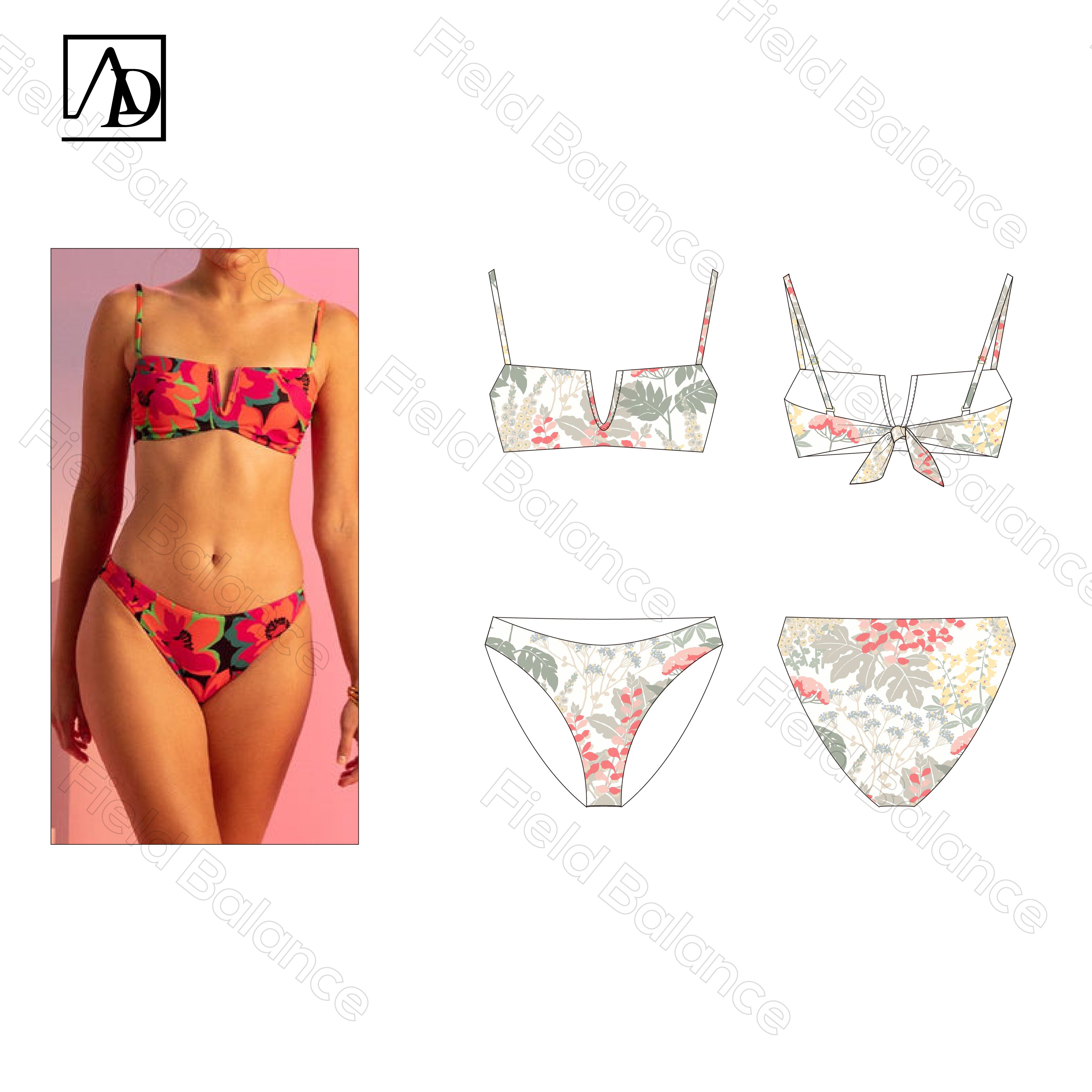 2024 fashion factory new custom printing one piece recycled swimwear split sexy bikini top high waist swimsuit bathing suits