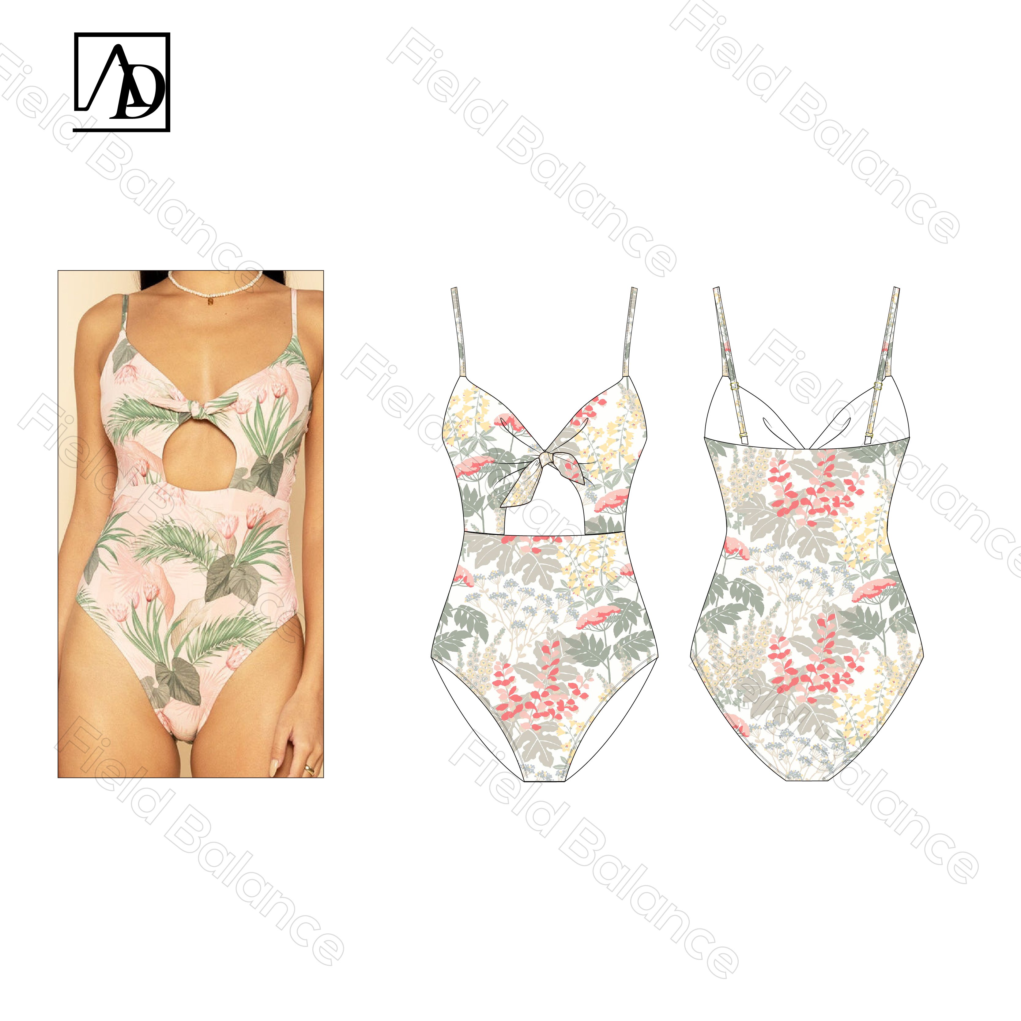 2024 fashion factory new custom printing one piece recycled swimwear split sexy bikini top high waist swimsuit bathing suits
