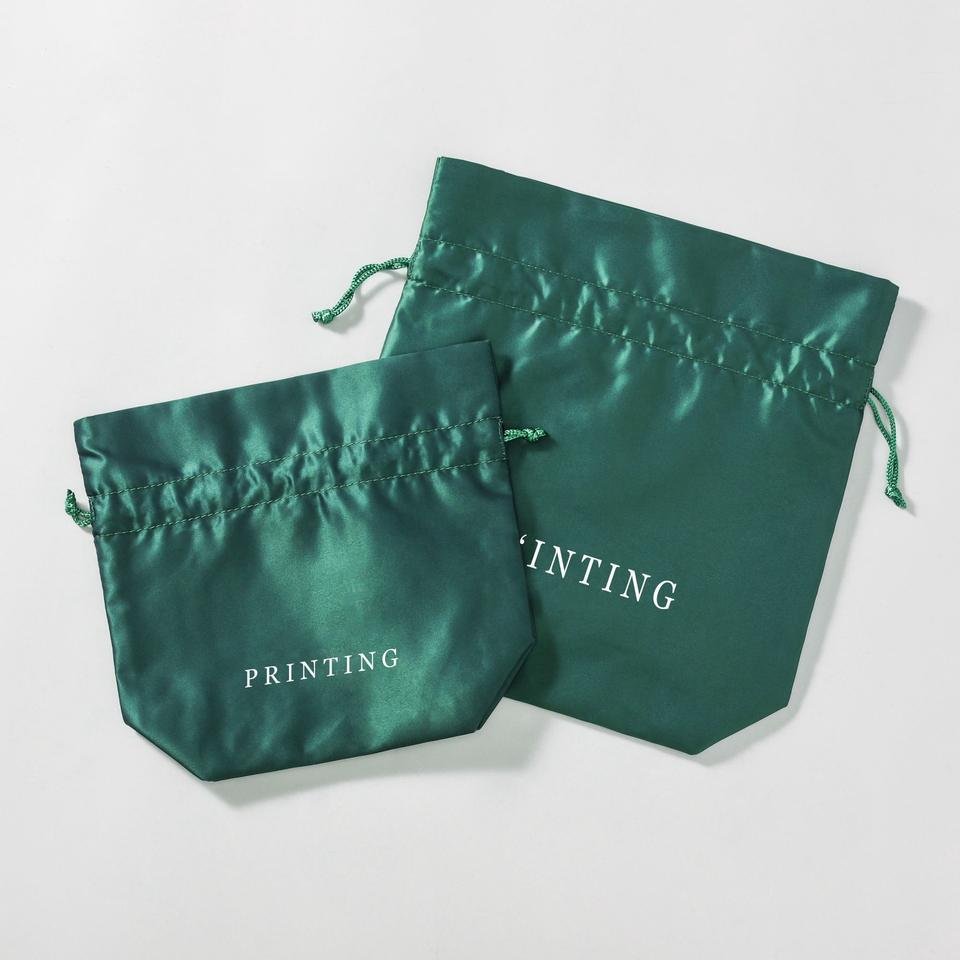 Wholesale Luxury High-Quality Logo printed Large Silk Makeup Satin Bundle Bags For Hair Extension bodycare Jewelry Satin Pouch