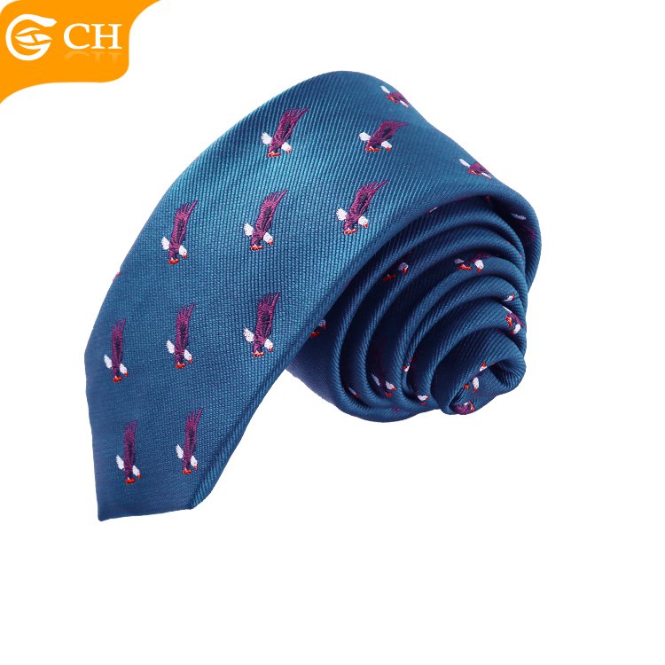 Good Quality New Cheap Designer Latest Animal Woven Neckties Elegant Animal Custom Import Polyester Logo Import Tie