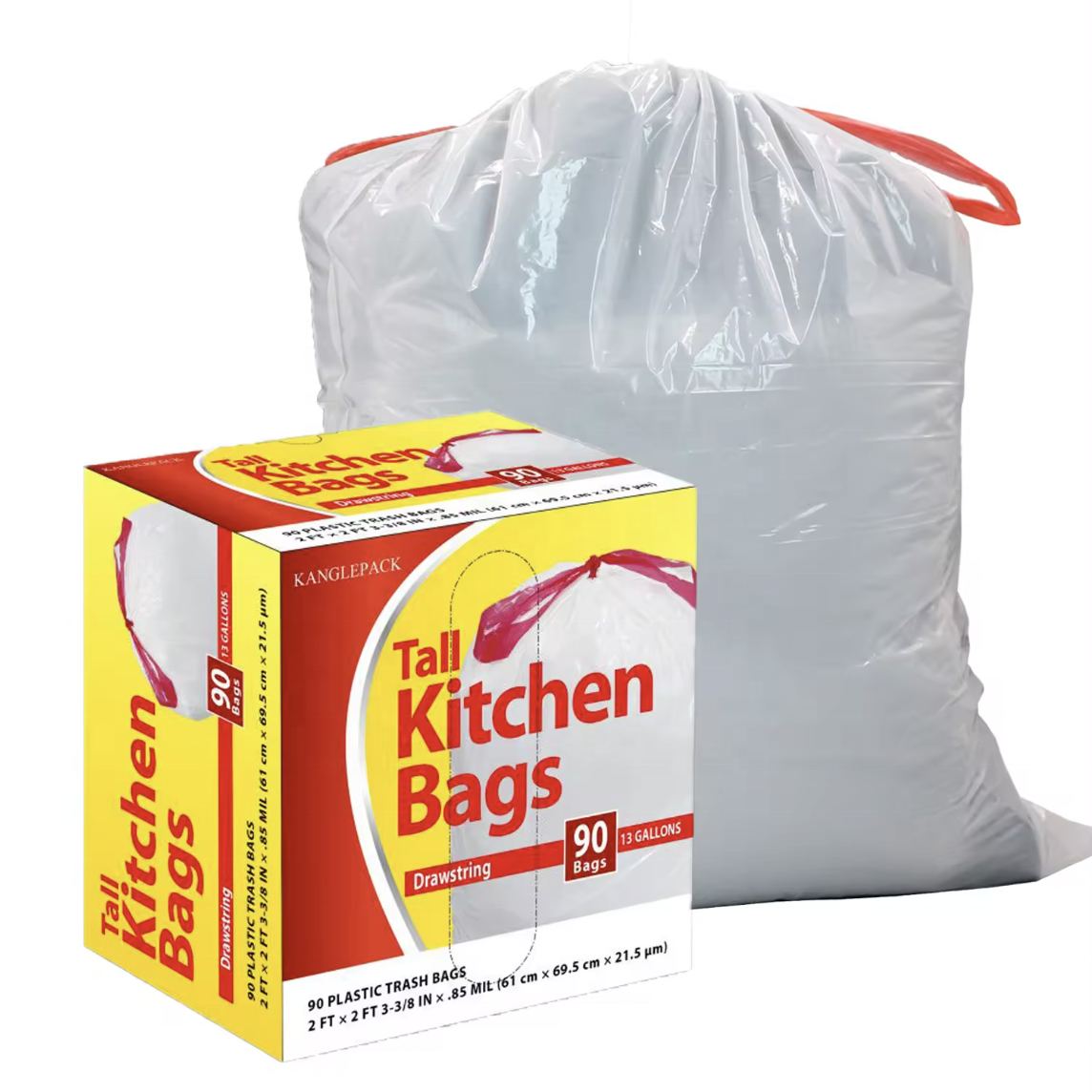 Support Customization 13 Gallon Lavender Lemon Scented Drawstring Interleaved Plastic Trash Bag With Tie Made In Vietnam Factory
