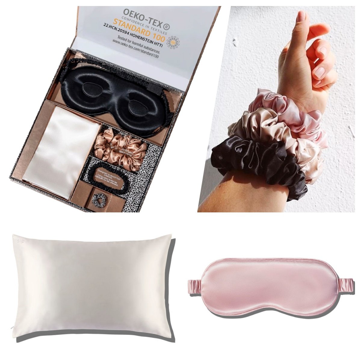 rts silk set silk scrunchies eyemask pillow cover case 100% 6A Mulberry silk pillowcase with gift box