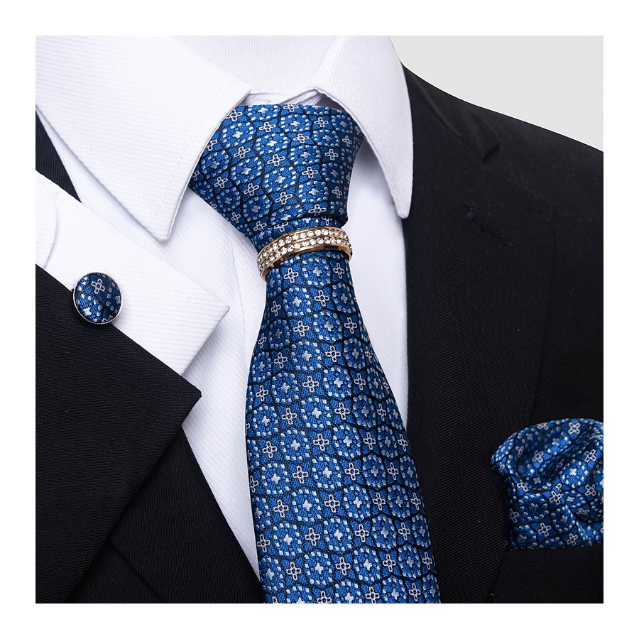 Mix Colors Black Men Suit Accessories Silk Wedding Gift Tie Pocket Squares Necktie Set